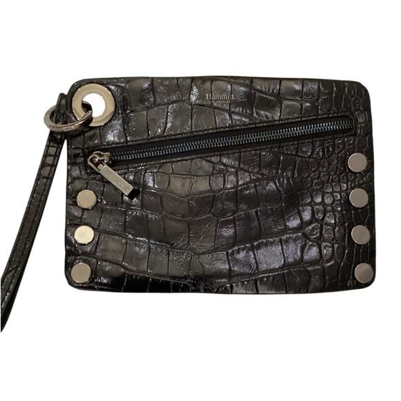 Hammitt Nash Small 2 Crossbody Wristlet Painted Rattle Snake Black Leather Bag - Picture 2 of 12